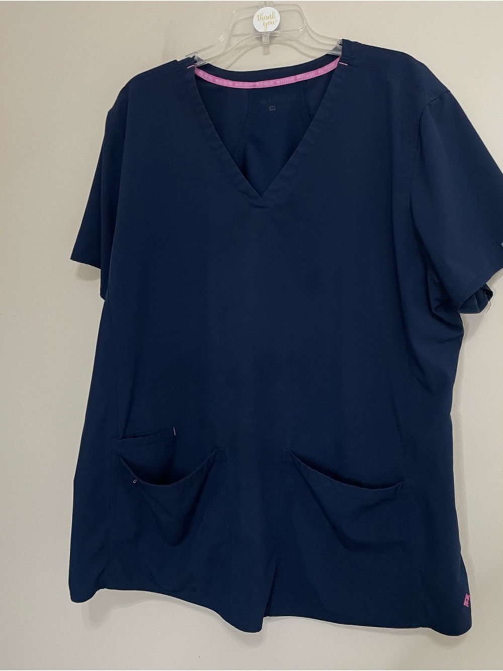 Navy V-Neck Scrub Top with Front Pockets ~ Size 3XL- Medical Staff